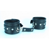 Наручники из гладкой кожи - БДСМ Арсенал - купить с доставкой в Воронеже