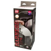 Кожаный пояс харнесс WOMAN LONG премиум класса с 3 насадками - LOVETOY (А-Полимер) - купить с доставкой в Воронеже