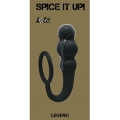 Чёрное эрекционное кольцо Legend с анальным стимулятором - Lola Games - в Воронеже купить с доставкой