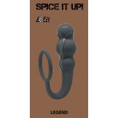 Серое эрекционное кольцо Legend с анальным стимулятором - Lola Games - в Воронеже купить с доставкой