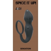 Серое эрекционное кольцо Sensation с анальным стимулятором - Lola Games - в Воронеже купить с доставкой