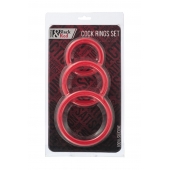 Набор из 3 красных эрекционных колец различного диаметра - ToyFa - в Воронеже купить с доставкой