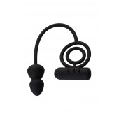 Чёрное эрекционное кольцо с вибропулькой и анальным хвостом - Erotist Adult Toys - в Воронеже купить с доставкой