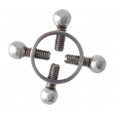 Серебристые зажимы для сосков на винтах - ToyFa - купить с доставкой в Воронеже