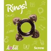 Чёрное эрекционное кольцо Rings Screw - Lola Games - в Воронеже купить с доставкой