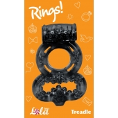 Чёрное эрекционное кольцо Rings Treadle с подхватом - Lola Games - в Воронеже купить с доставкой