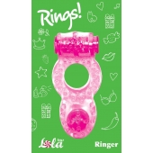 Розовое эрекционное кольцо с вибрацией Rings Ringer - Lola Games - в Воронеже купить с доставкой