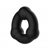 Черное эрекционное кольцо с 3 шариками - Baile - в Воронеже купить с доставкой