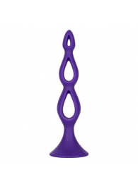 Фиолетовая анальная елочка Silicone Triple Probe - 14,5 см. - California Exotic Novelties