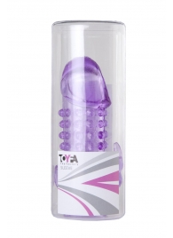 Закрытая фиолетовая насадка с 2 отростками - 13 см. - Toyfa Basic - в Воронеже купить с доставкой