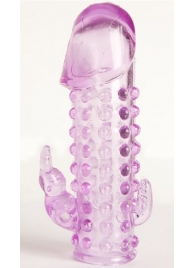 Закрытая фиолетовая насадка с 2 отростками - 13 см. - Toyfa Basic - в Воронеже купить с доставкой