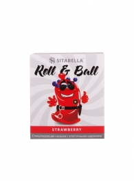 Стимулирующий презерватив-насадка Roll   Ball Strawberry - Sitabella - купить с доставкой в Воронеже