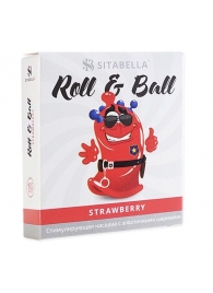 Стимулирующий презерватив-насадка Roll   Ball Strawberry - Sitabella - купить с доставкой в Воронеже