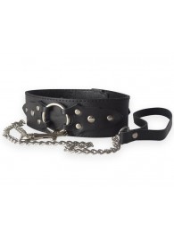 Широкий кожаный ошейник в готическом стиле - Sitabella - купить с доставкой в Воронеже