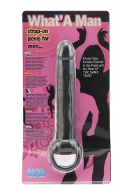 Чёрная насадка на пенис для анальной стимуляции WHATA MAN - 16 см. - Seven Creations - в Воронеже купить с доставкой