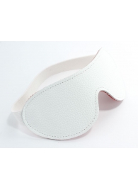 Белая кожаная маска на глаза на резинке - БДСМ Арсенал - купить с доставкой в Воронеже