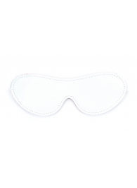 Белая кожаная маска на глаза на резинке - БДСМ Арсенал - купить с доставкой в Воронеже