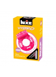 Розовое эрекционное виброкольцо Luxe VIBRO  Ужас Альпиниста  + презерватив - Luxe - в Воронеже купить с доставкой