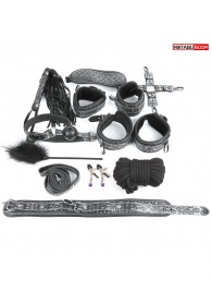 Чёрно-серебристый набор БДСМ - Notabu - купить с доставкой в Воронеже