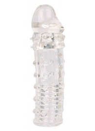 Закрытая прозрачная насадка-фаллос - 15 см. - Sex Expert - в Воронеже купить с доставкой