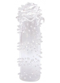 Закрытая прозрачная насадка в форме розы с креплением-колечком - 13 см. - Erowoman-Eroman - в Воронеже купить с доставкой