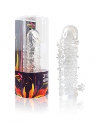 Закрытая прозрачная рельефная насадка Crystal sleeve - 13 см. - Erowoman-Eroman - в Воронеже купить с доставкой
