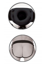 Черный полый страпон унисекс Hollow Strap-On - 14,5 см. - Pipedream - купить с доставкой в Воронеже