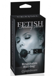 Черный кляп с дырочками Breathable Ball Gag - Pipedream - купить с доставкой в Воронеже