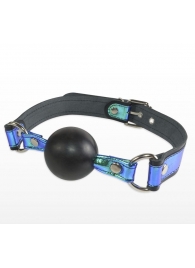 Кляп-шарик на чёрно-синих ремешках - Sitabella - купить с доставкой в Воронеже