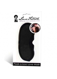 Черная маска на глаза Peek-a-Boo - Lux Fetish - купить с доставкой в Воронеже