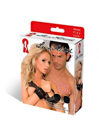 Бархатистые черные фиксаторы для рук или ног - Lux Fetish - купить с доставкой в Воронеже