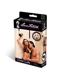 Черные фиксаторы с креплением к двери - Lux Fetish - купить с доставкой в Воронеже