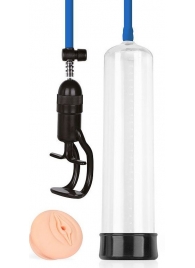 Прозрачная вакуумная помпа Sex Expert с насадкой-вагиной - Sex Expert - в Воронеже купить с доставкой