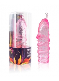 Закрытая рельефная насадка Crystal sleeve snakes в виде змеи с усиками - 14 см. - Erowoman-Eroman - в Воронеже купить с доставкой