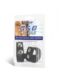 Двойной поддерживаюший ремень для пениса с заклепками - BlueLine - купить с доставкой в Воронеже