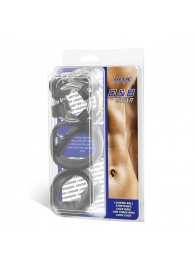 Комплект для мошонки и члена с 2 кольцами с замочками - BlueLine - купить с доставкой в Воронеже