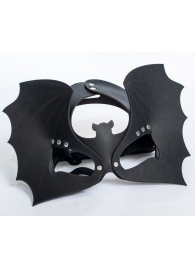 Черная кожаная маска на глаза  Летучая мышь - Sitabella - купить с доставкой в Воронеже