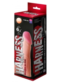 Телесная реалистичная насадка на Harness с коннектором BLACK LINE - 17 см. - LOVETOY (А-Полимер) - купить с доставкой в Воронеже