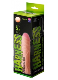 Телесная насадка на Harness с коннектором GREEN LINE - 15,5 см. - LOVETOY (А-Полимер) - купить с доставкой в Воронеже