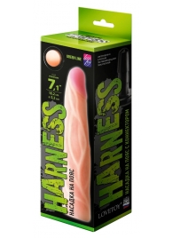 Телесная насадка с венками на Harness с коннектором GREEN LINE - 18 см. - LOVETOY (А-Полимер) - купить с доставкой в Воронеже