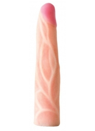 Телесная насадка с венками на Harness с коннектором GREEN LINE - 18 см. - LOVETOY (А-Полимер) - купить с доставкой в Воронеже