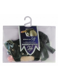 Черный пояс-трусики с двумя насадками Soft-Dolli - 16,5 и 10,5 см. - LOVETOY (А-Полимер) - купить с доставкой в Воронеже