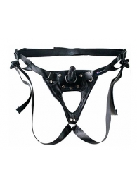 Черный пояс-трусики с насадкой  Soft-Принц  - 17 см. - LOVETOY (А-Полимер) - купить с доставкой в Воронеже