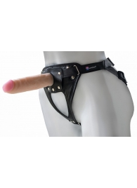 Черный пояс-трусики с насадкой  Soft-Принц  - 17 см. - LOVETOY (А-Полимер) - купить с доставкой в Воронеже