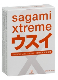 Ультратонкие презервативы Sagami Xtreme SUPERTHIN - 3 шт. - Sagami - купить с доставкой в Воронеже