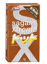 Презервативы Sagami Xtreme FEEL UP с точечной текстурой и линиями прилегания - 10 шт. - Sagami - купить с доставкой в Воронеже