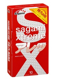 Утолщенные презервативы Sagami Xtreme Feel Long с точками - 10 шт. - Sagami - купить с доставкой в Воронеже