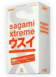 Ультратонкие презервативы Sagami Xtreme SUPERTHIN - 15 шт. - Sagami - купить с доставкой в Воронеже