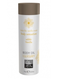 Съедобное массажное масло с ароматом ванили - 75 мл. - Shiatsu - купить с доставкой в Воронеже