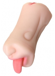 Телесный двусторонний мастурбатор Fruity Tongue - ротик и вагина - ToyFa - в Воронеже купить с доставкой